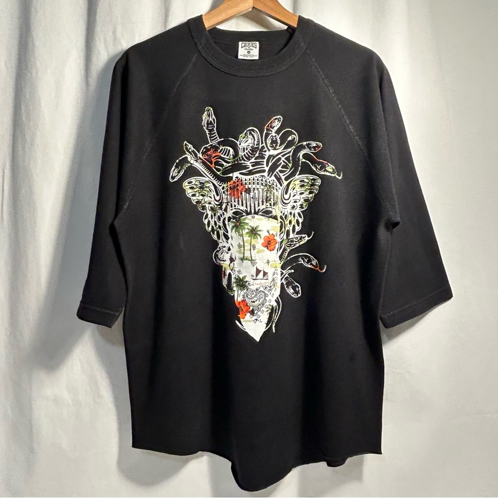 Crooks & Castles 3/4 Sleeve Tee, (large)